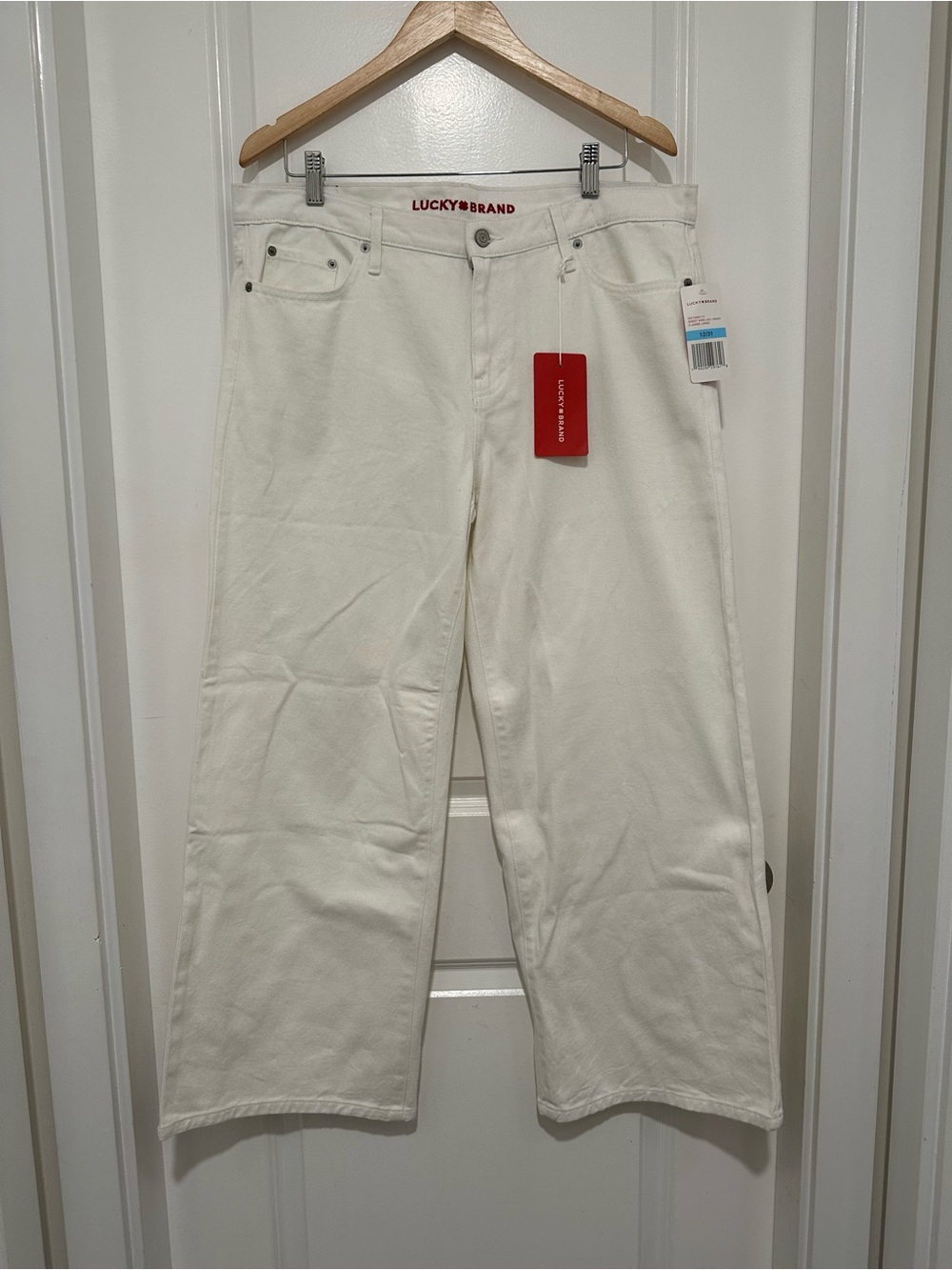 Lucky Brand Women’s Sweet Wide Leg Jeans White 100% Cotton Size 12/31 NWT